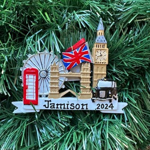 London - Großbritannien-Personalisierte Weihnachtsverzierung- Reise- Flitterwochen-Urlaubs-Postkarte