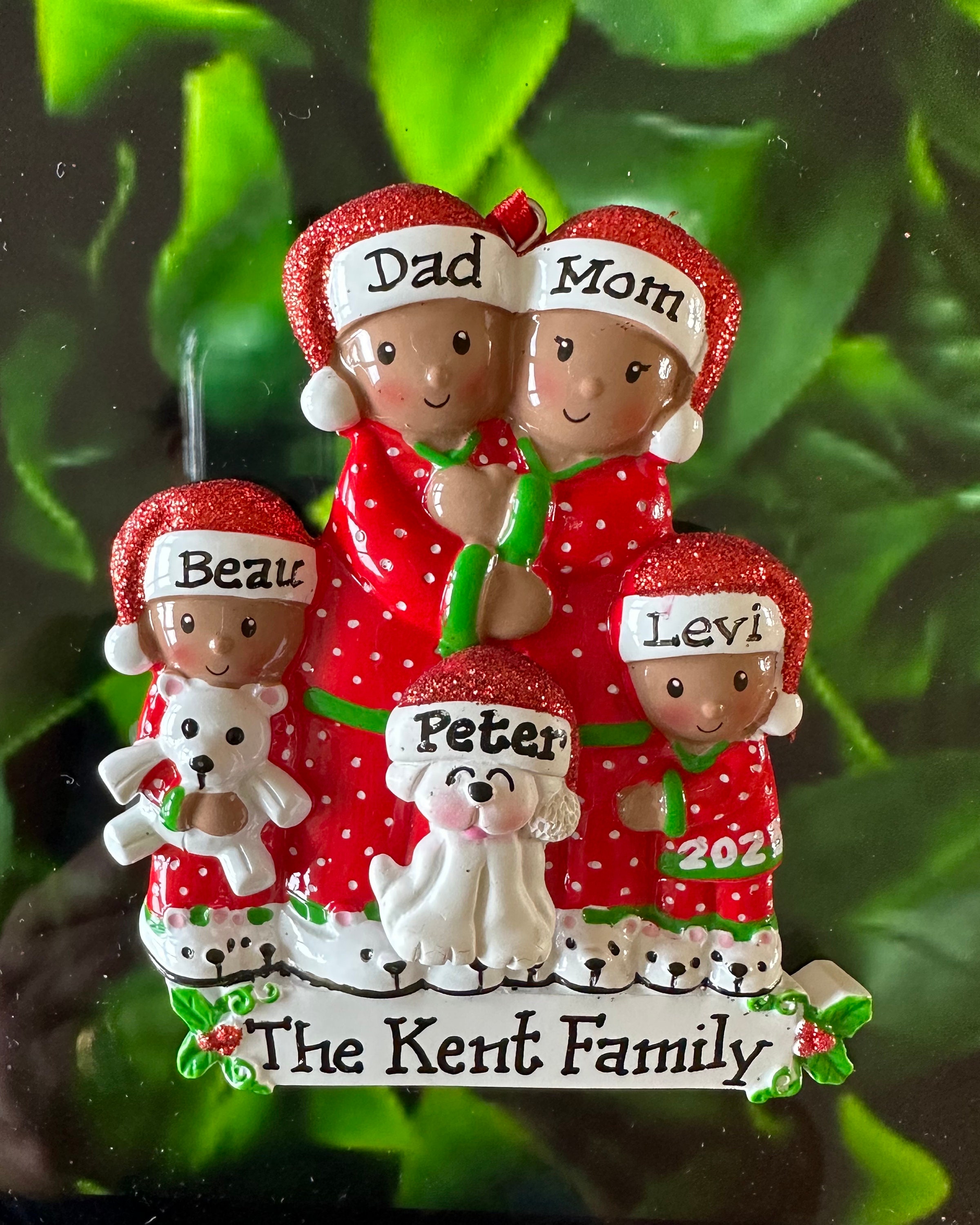 4 African American Pajama Family -brown-family of Four - Personalized ...