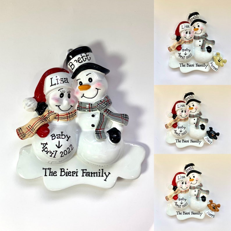 Expecting Parents Personalized Christmas Ornament Pregnant Snowman ...
