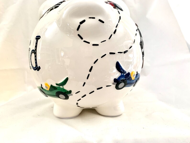 Personalized Large Piggy Bank Race Cars Big Boysbaby's Etsy