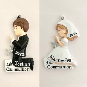 First Holy Communion- Personalized First Holy Communion Boy / Girl Christmas Ornament- Favor Gift