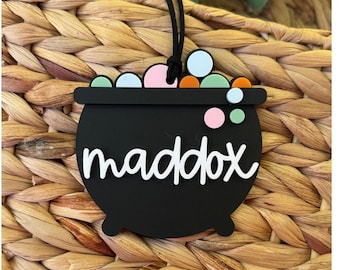 Boo basket tag for halloween basket tag for trick or treat bag tag for halloween boo basket tag spooky halloween tag cauldron tag