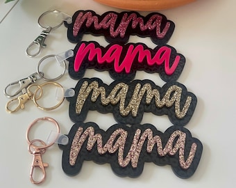 Mama-sleutelhanger | Sleutelhanger met luipaardprint | Mama-sleutelhanger met luipaardprint | Sleutelhanger voor moeder | Gepersonaliseerde sleutelhanger