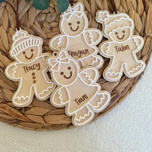 Peperkoekornament voor kinderen Kerstversiering voor familie gepersonaliseerde kerstboomversiering peperkoek Kerstornament peperkoek