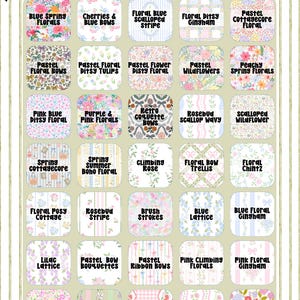 a grid of pattern options, including various floral designs and pastel colors.