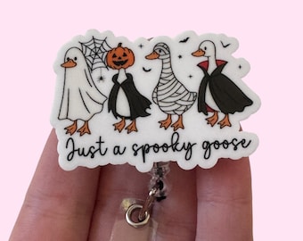 Spooky Goose Badge Reel halloween badge reel cute badge reel for halloween spooky goose badge for nurses gift for coworker badge reel gift