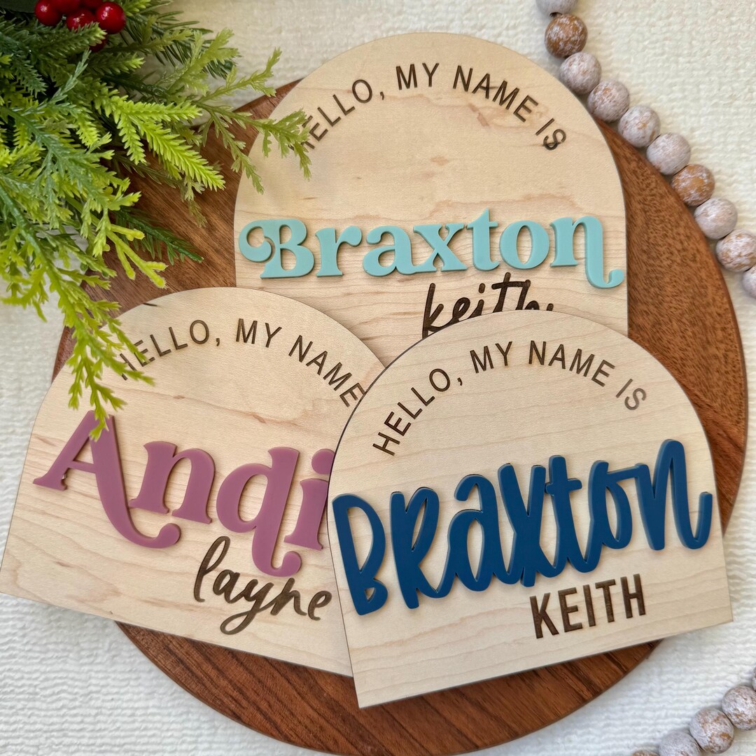 Baby Name Sign for Name Announcement Sign for Newborn Baby Name ...