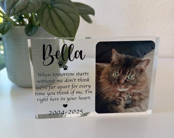 Plaque commémorative d'animal de compagnie pour chien cadeau de sympathie bloc photo acrylique cadeau de perte d'animal de compagnie personnalisé cadeau commémoratif d'animal de compagnie cadeau de perte de chien