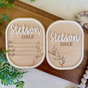 Birth announcement for new baby name announcement sign hosptial name announcement sign newborn photo prop name announcement birth stat sign