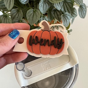 Fall Cup topper for stanley cup topper name plate for stanley cup tumbler topper pumpkin cup topper for stanley pumpkin topper for tumble