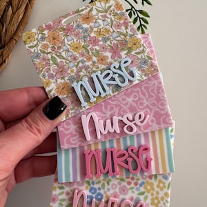 Custom badge buddy for nurses badge buddy gift for nurses personalized badge buddy for ID badge buddy gift for nurse badge buddy image 10