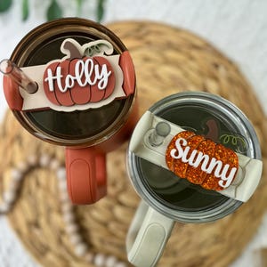 Pumpkin Cup topper for stanley cup topper name plate for stanley cup tumbler topper pumpkin cup topper for stanley pumpkin topper for tumble