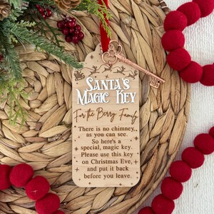 Chave mágica do Papai Noel para enfeite de chave mágica de Natal para crianças Enfeite de Natal chave mágica de feriado enfeite de chave mágica personalizado para crianças