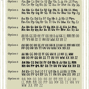 a collection of various font styles and sizes, likely used for different purposes such as design, typography, or branding. The fonts are presented in a grid format, with each font displayed in multiple rows and columns. The font styles and sizes vary, offering a range of options for users to choose from. The image does not contain any text that is less than 500 characters, and it does not describe each font individually. Instead, it focuses on the overall layout and organization of the fonts.