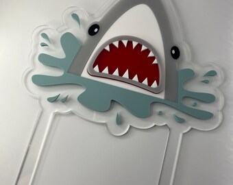 Shark cake topper, shark birthday party, jaws cake topper, shark head cake topper, shark party, birthday cake topper, custom cake topper