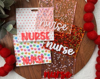 Valentines badge buddy for nurse badge buddy for valentines heart badge buddy pink badge buddy valentine badges for nurse personalized badge