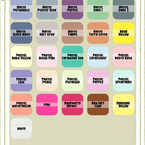 a poster with a bunch of different colors on it