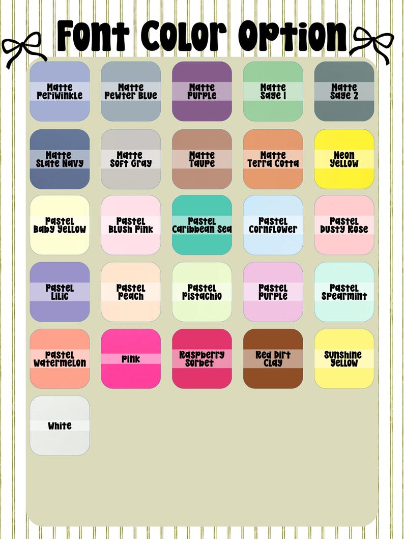a poster with a bunch of different colors on it