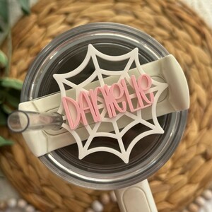 Halloween Cup topper for stanley cup topper spider web name plate for stanley cup tumbler topper spider web cup topper for stanley