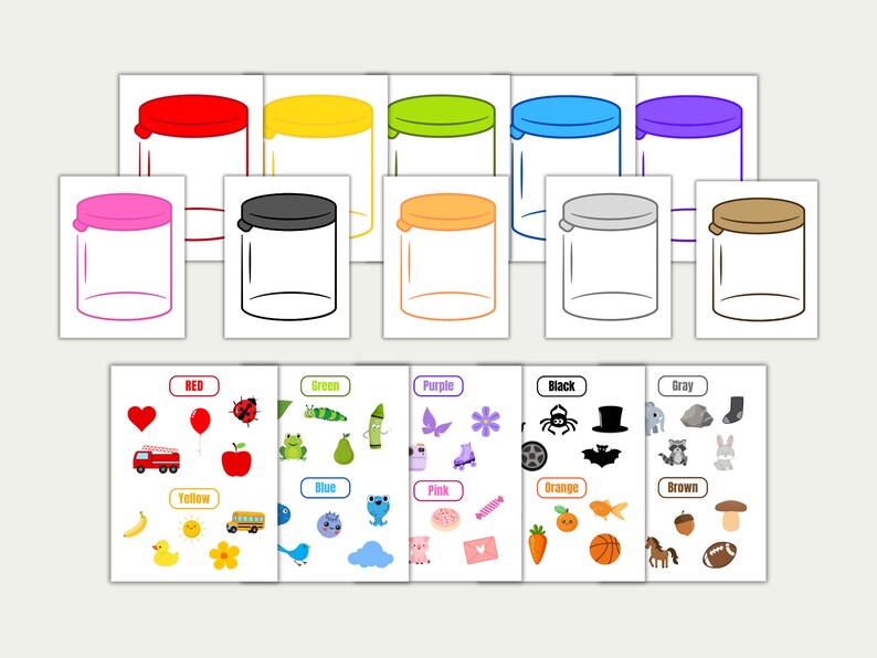 Matching Color Jars Color Matching Jars - Color Matching for Kids - Match the Colors ...