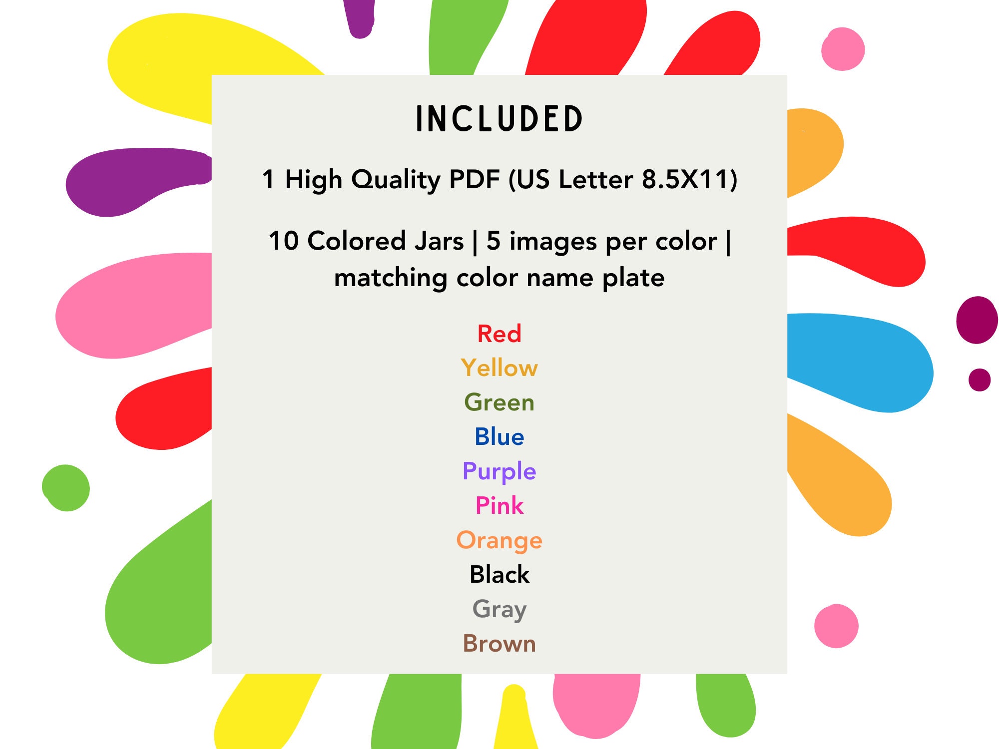 Color Mathcing Jas Color Matching Jars - Color Matching for Kids - Match the Colors ...
