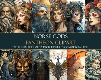Norse Gods Clipart: Viking Art Mega Bundle (Commercial Use)