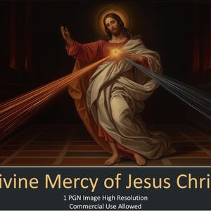 Divine Mercy of Jesus Christ Clipart | Christian Religious Digital Download | Catholic Sacred Heart Art