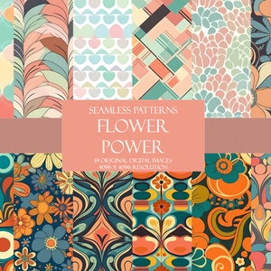 Groovy Vintage 60s Seamless Repeating Patterns Paper Download Scrapbook for Commercial Use