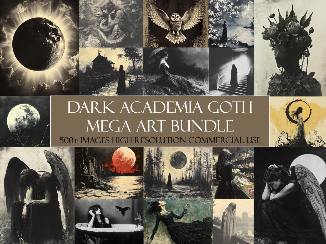 MEGA BUNDLE Dark Academia Goth Art Bundle | Vintage Aesthetic Prints ...