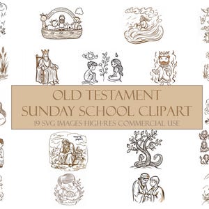 Imágenes prediseñadas de la Biblia del Antiguo Testamento / Ilustraciones religiosas / Arte de la escuela dominical / Archivos PNG y SVG cristianos de alta resolución. Uso comercial permitido