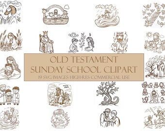 Old Testament Clipart: Sunday School Religious Illustrations (PNG, SVG)