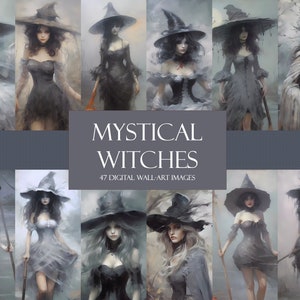 Impressionistic Witch Art: Mystical PNG Images (Digital Download)