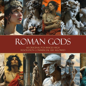 Roman Gods Clipart: 60 PNG Mythical Illustrations (Commercial Use)