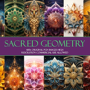 400+ Heilige Geometrie Clipart Sammlung Symmetrische Clipart Digitaler Download-Format Kommerzielle Nutzung Hohe Detail und Auflösung