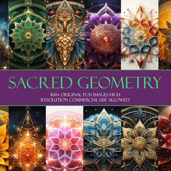 400+ Sacred Geometry Clipart Collection Symmetrical Clipart  Digital Download format Commercial Use High Detail and Resolution