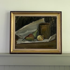 Vintage Original Oil Painting - Swedish Still Life with Pears