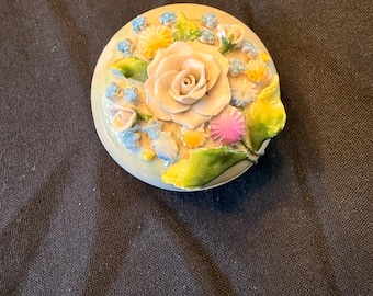 小物入れ / 花柄 / 蓋付き / 陶器 / 日本製 / 日本 / ヴィンテージ