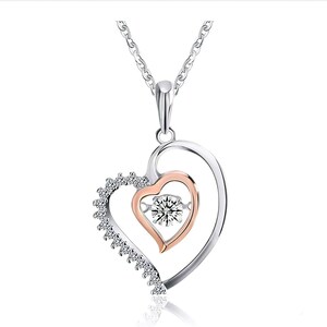 Heart Diamond Necklace Moissanite Diamond Necklace, Heart Shape Necklace, Heart Shape Diamond Moissanite Necklace Foe Her, Heart Necklace
