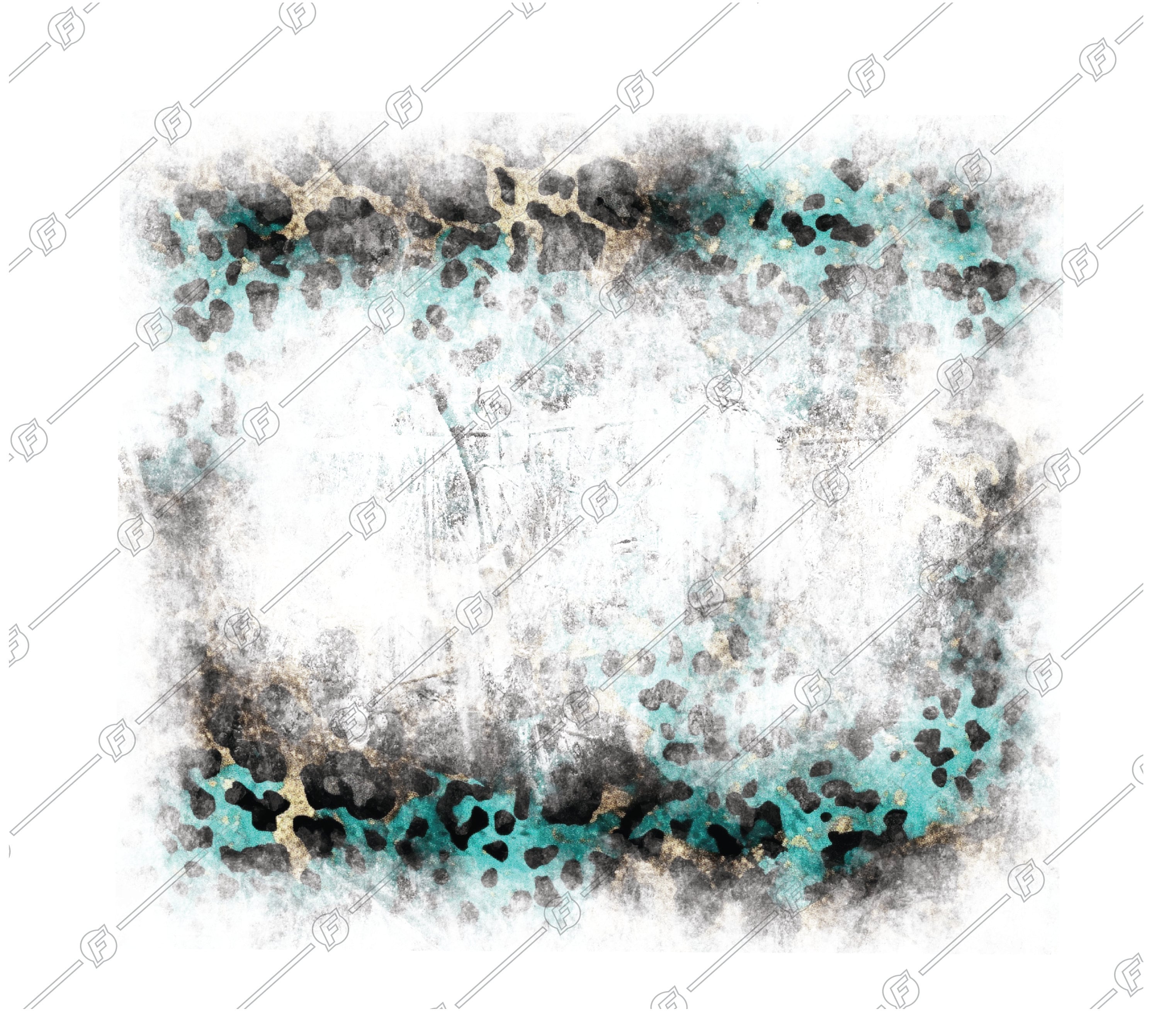 Teal Leopard Print Frame Sublimation PNG, Sublimation Design, Teal Leopard Print Background, Grunge, Frame PNG, Sublimation