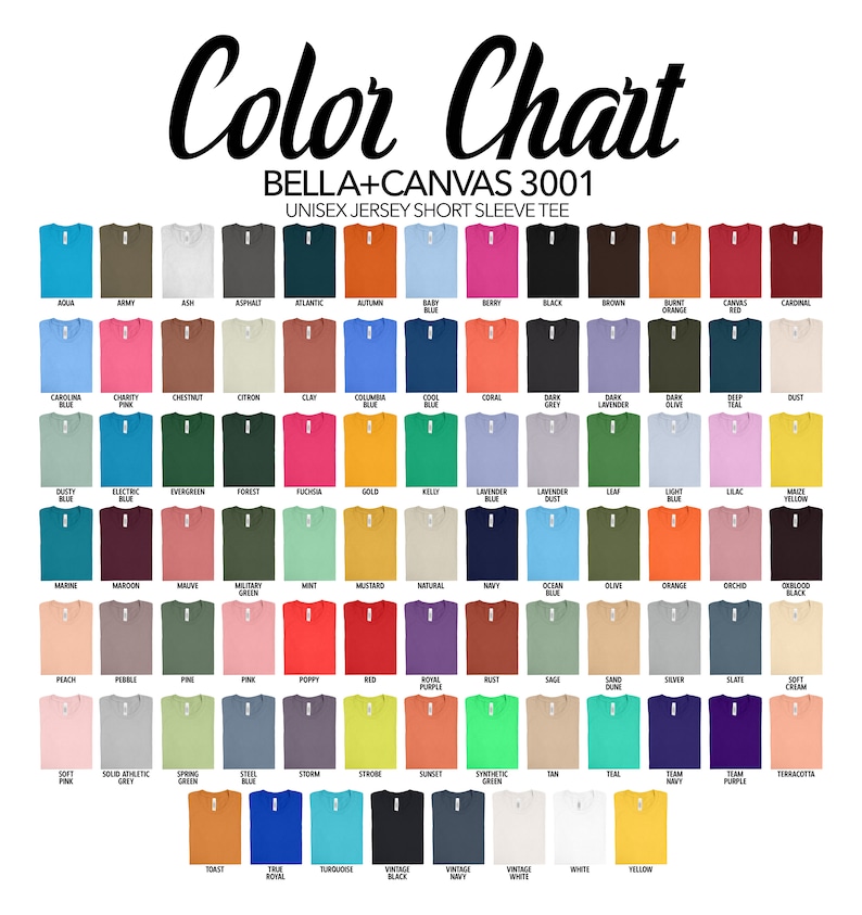 Bella Canvas Tshirts for Screen Print, Heat Transfer Vinyl, Bella