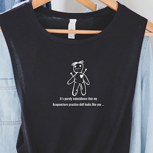 Voodoo Acu, Acupuncture, Acupuncture Tank, Acupuncture Scoop Muscle Tank, TCM, Acupuncturist Gift, On Point, Chinese Medicine, TCM gift