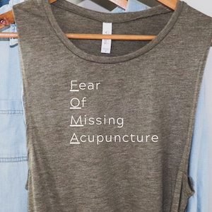 FOMO Acu, Acupuncture, Acupuncture Tank, Acupuncture Scoop Muscle Tank, TCM, Acupuncturist Gift, On Point, Chinese Medicine, TCM gif