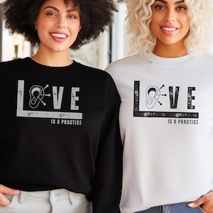 Love is a Practice, Ear Acupuncture Crewneck Sweatshirt, Acupuncturist Gift, Acu Shirt, Chinese Medicine, Auricular, TCM, Love