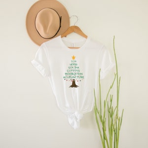 TCM tree, Christmas t-shirt, Acupuncture Shirt, Acupuncturist Gift, TCM, Chinese Medicine, Acu Clothing, Herbs, Moxa, Cupping, unisex