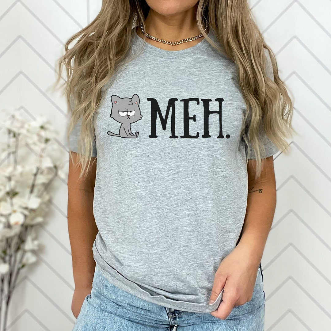 Squatting Meh Cat Oversized Tee