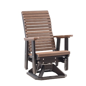 Anchor Bay Amish Handgefertigter Poly Outdoor Segelflugzeug, High-Back: Brasilianischer Nussbaum & Schwarz