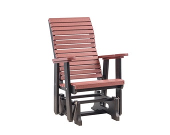 Anchor Bay Amish Crafted Poly Outdoor Glider, High-Back: Chery & Black