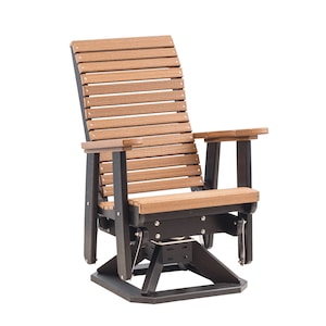 Anchor Bay Amish gefertigter Poly Outdoor-Drehgleiter, High-Back: Antikes Mahagoni & Schwarz