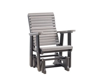 Anchor Bay Amish Crafted Poly Outdoor Glider: Dark Gray & Black