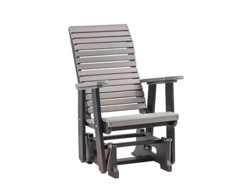 Anchor Bay Amish Crafted Poly Outdoor Glider, High-Back: Dark Gray & Black